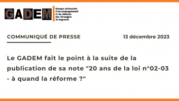 Le GADEM fait le point à la suite de la publication de sa note « 20 ans de la loi n°02-03 – à quand la réforme ? »