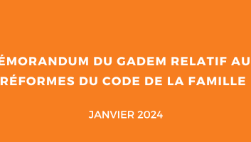 Mémorandum relatif aux réformes du Code de la famille